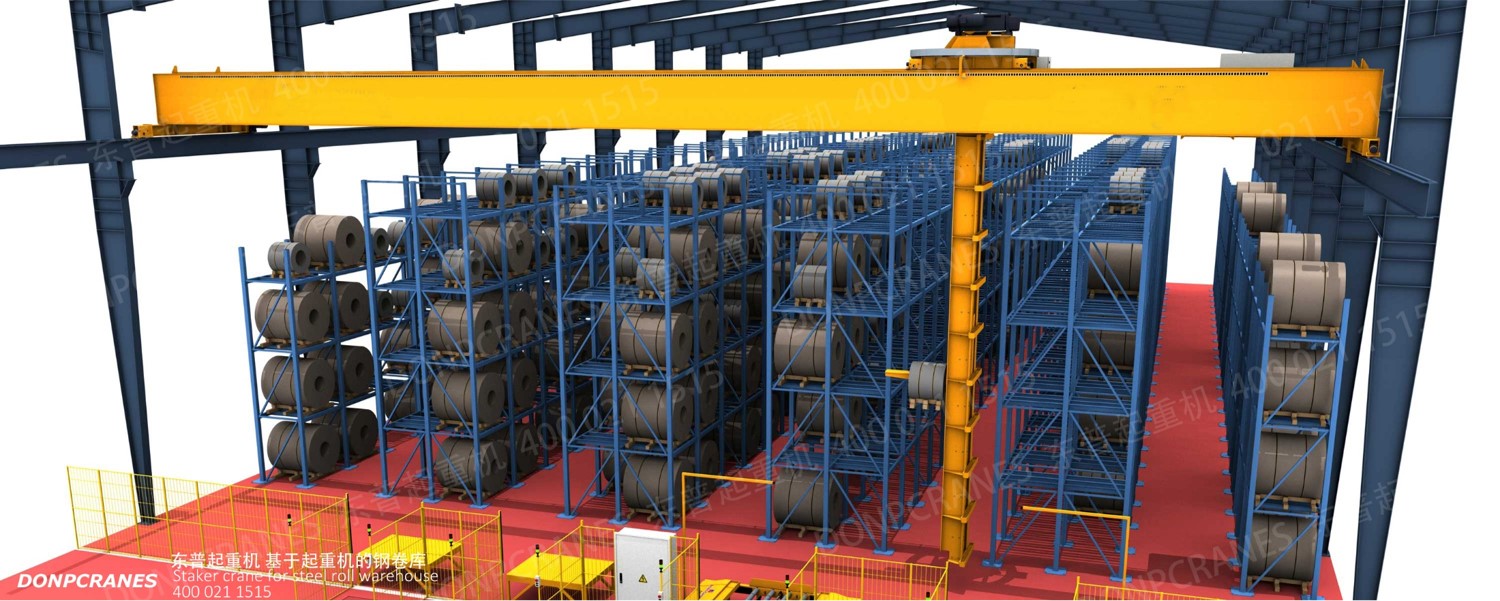 Automatic vertical storage of steel coil based on bridge crane